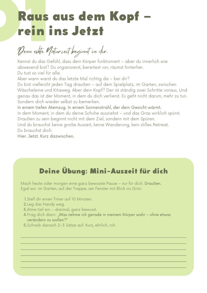 Vorschaubild vim 1. Modul. Textteil mit Übungsaufgabe